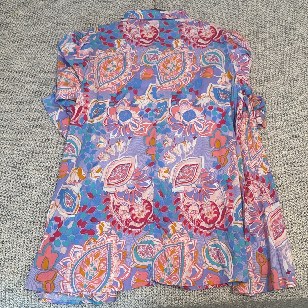 Umgee Multicolor Floral Button Down Shirt - Picture 3 of 5